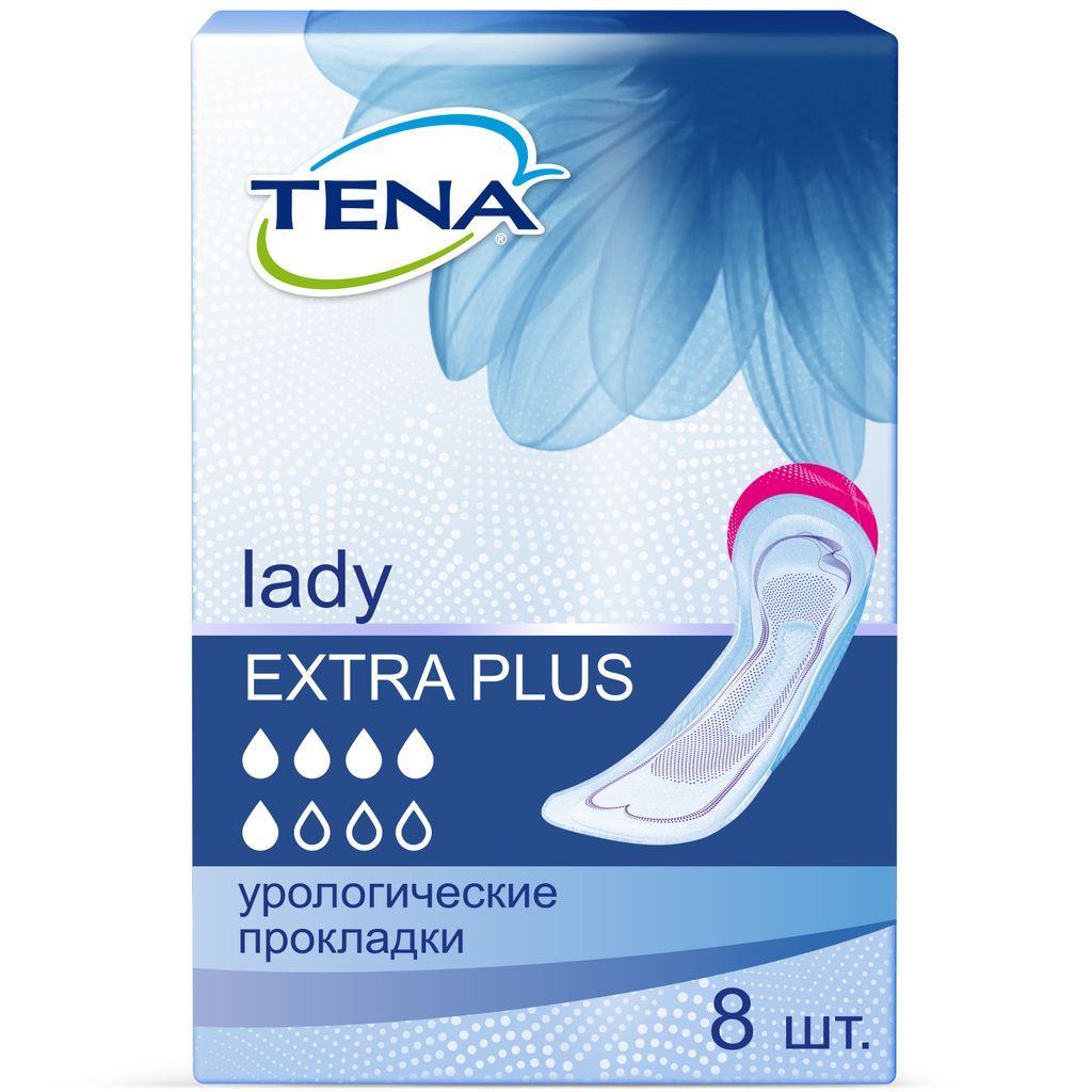 Прокладки урологические Tena Lady Extra Plus, прокладки урологические, 5 капель, 8 шт.