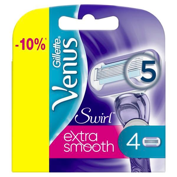 Gillette Venus Swirl Кассеты сменные, кассета для бритвы, для женщин, 4 шт.