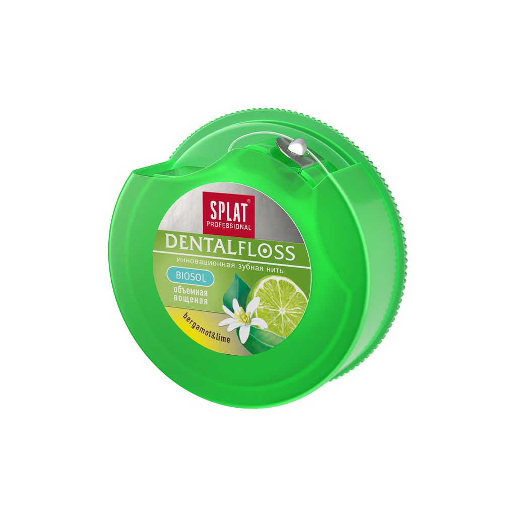 Splat Professional Зубная нить, 30м, нить зубная, с ароматом бергамота и лайма, 1 шт.