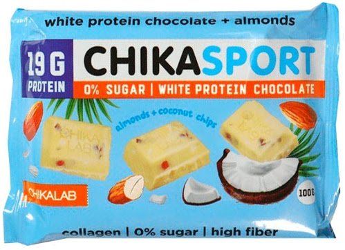 фото упаковки Chikalab chikasport шоколад белый протеиновый без сахара