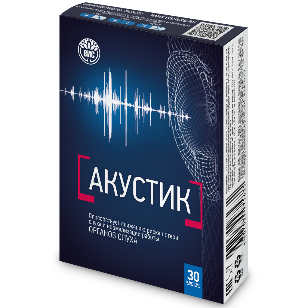 Акустик, 0.5 г, капсулы, 30 шт.