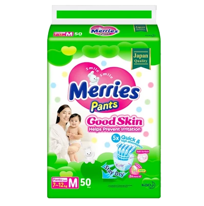 фото упаковки Подгузники-трусики детские Merries Good Skin