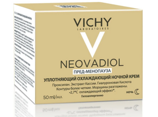 Vichy Neovadiol Пред-менопауза Уплотняющий охлаждающий ночной крем, крем для лица, 50 мл, 1 шт.