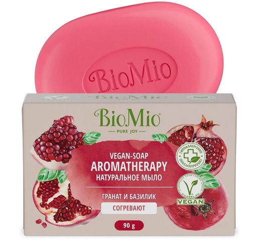 BioMio Мыло натуральное, Гранат и Базилик, 90 г, 1 шт.