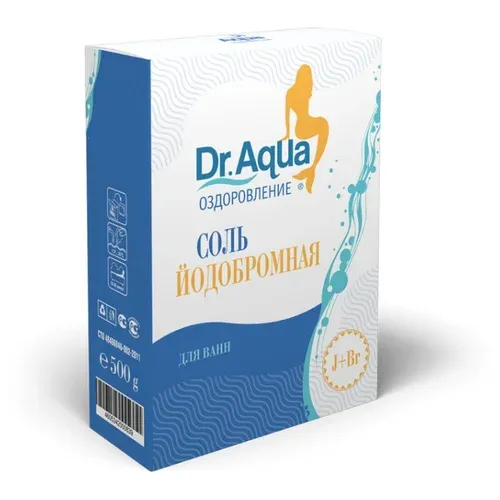 Dr Aqua Соль для ванн морская йодобромная, 500 г, 1 шт.