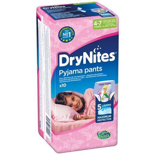Huggies Drynites Подгузники-трусики, 4-7 лет, 17-30 кг, для девочек, 10 шт.