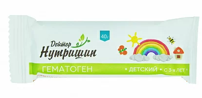 Доктор Нутришин Гематоген детский, 40 г, 1 шт.