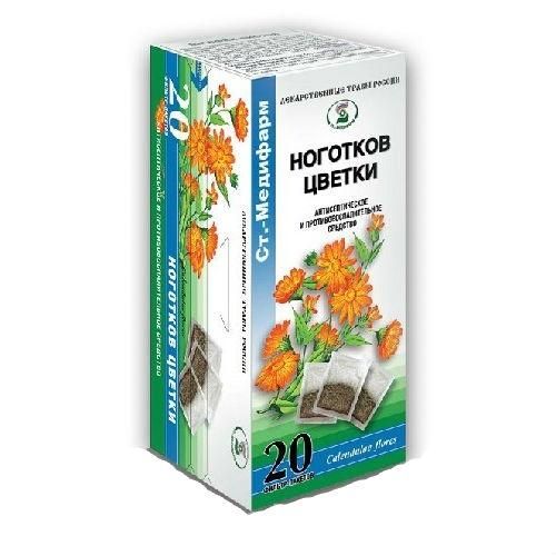 Ноготков цветки, сырье растительное-порошок, 1.5 г, 20 шт.