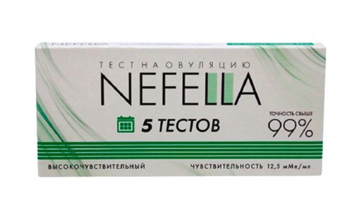 Nefella Тест на овуляцию высокочувствительный, тест-полоска, 5 шт.