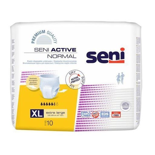 Seni Active Normal трусы впитывающие для взрослых, Extra Large XL (4), 120-160 см, 10 шт.