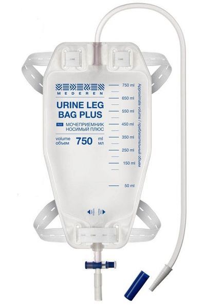 Мочеприемник носимый mederen плюс, 750 мл, трубка 50 см, 1 шт.