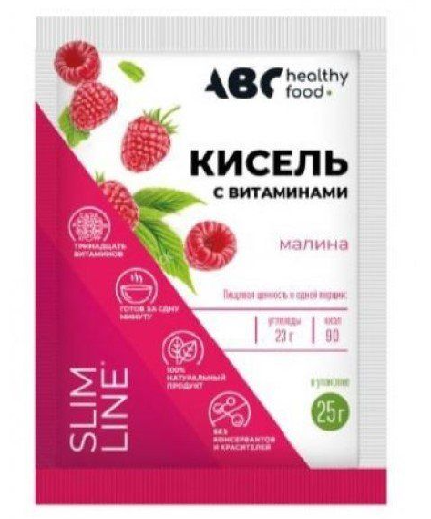 ABC Healthy Food Витошка Кисель детский витамины-кальций, со вкусом малины, 25 г, 1 шт.