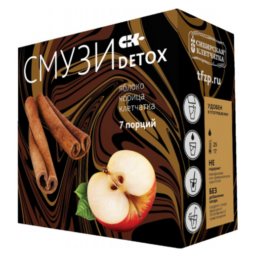 Сибирская клетчатка Смузи DETOX, яблоко корица, 12 г, 7 шт.