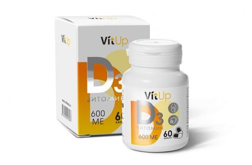 VitUp Витамин Д3, 600 МЕ, капсулы, 60 шт.