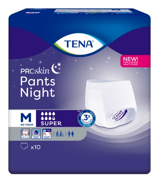 Подгузники-трусы для взрослых Tena Pants Night Super, Medium M (2), 80-110 см, 10 шт.