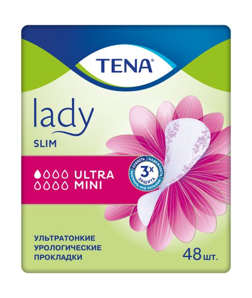 Прокладки урологические Tena Lady Slim Ultra Mini, прокладки урологические, 1 капля, 48 шт.