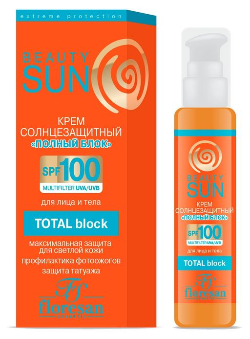 Floresan beauty sun крем солнцезащитный Полный блок, формула 285, крем, 75 мл, 1 шт.